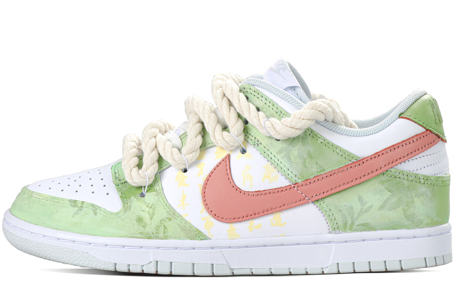 Кроссовки Nike Dunk Skateboarding Shoes Unisex Low-top White/green, зеленый