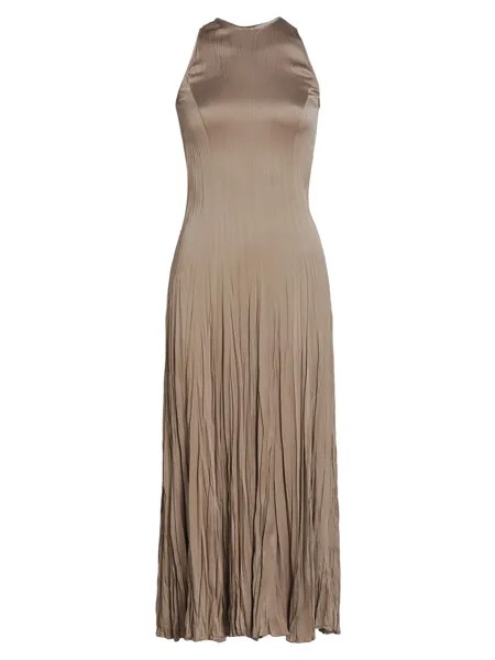 Атласное платье-миди со складками Michael Kors Collection