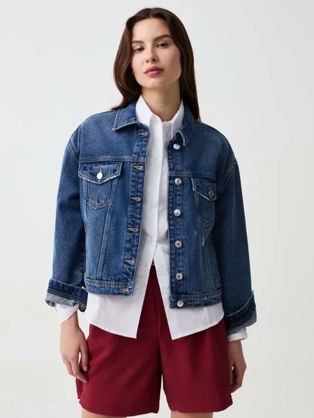 Короткая куртка оверсайз Ovs, цвет denim