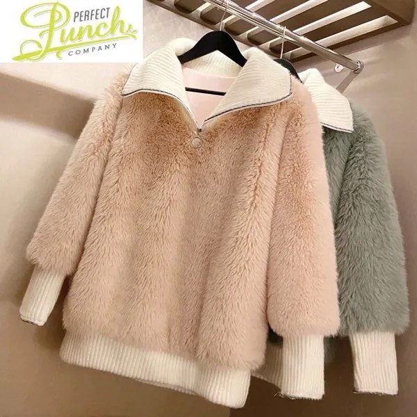 Модное пальто и куртки из искусственного меха 2021, утепленные топы, Женская Корейская толстовка, зимняя одежда, пуловер для женщин WPY1769