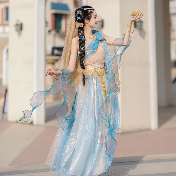 Женское платье Hanfu, праздничные арабские жасминовые костюмы, индийский танцевальный костюм с вышивкой, костюм принцессы для косплея, праздн...