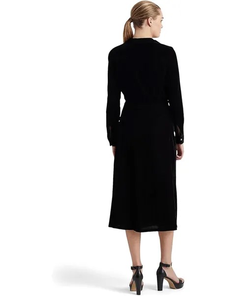 Платье LAUREN Ralph Lauren Velvet Surplice Midi Dress, цвет Polo Black