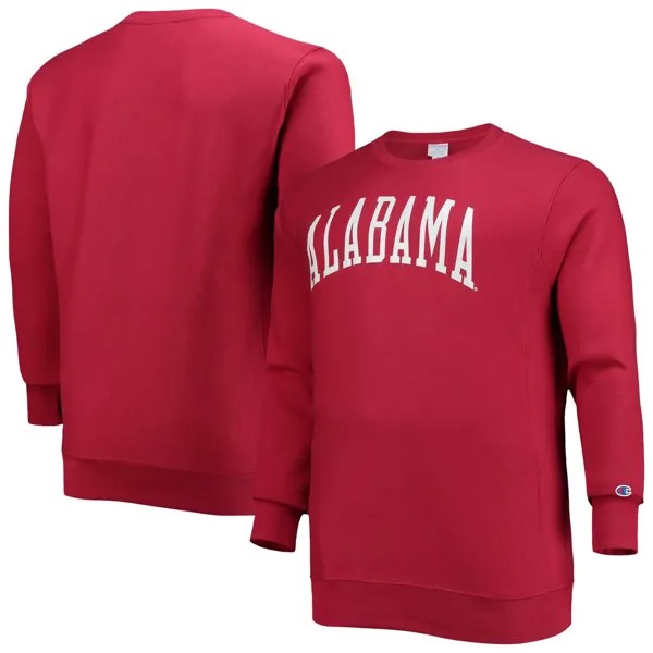 Мужской свитшот из флиса с круглым вырезом Crimson Alabama Crimson Tide Big & Tall обратного переплетения Champion