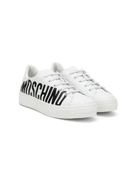 Moschino Kids кроссовки на шнуровке с логотипом