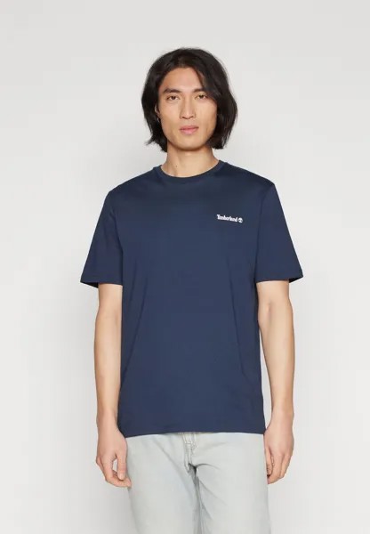 Футболка с принтом Small Linear Logo Print Tee Timberland, цвет dark sapphire