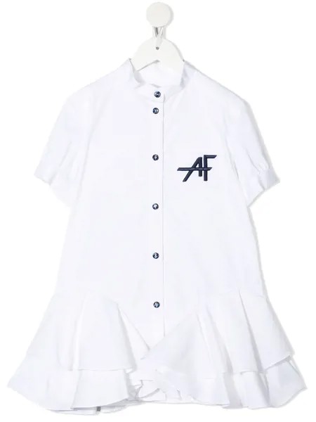 Alberta Ferretti Kids платье с оборками и вышивкой