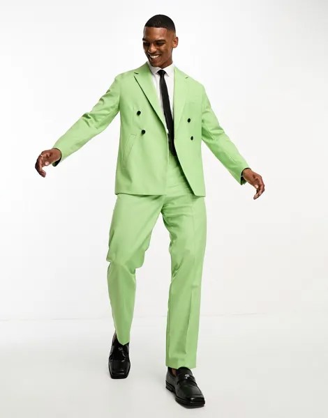 Devils Advocate зеленый костюм с широкими брюками