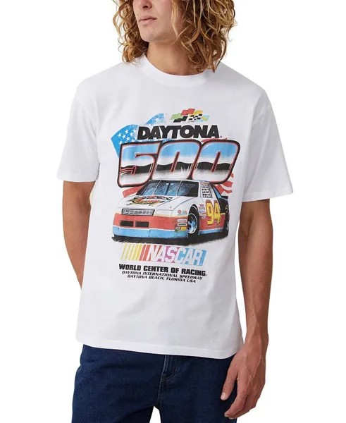 Мужская футболка свободного кроя NASCAR COTTON ON, цвет White, Daytona 500