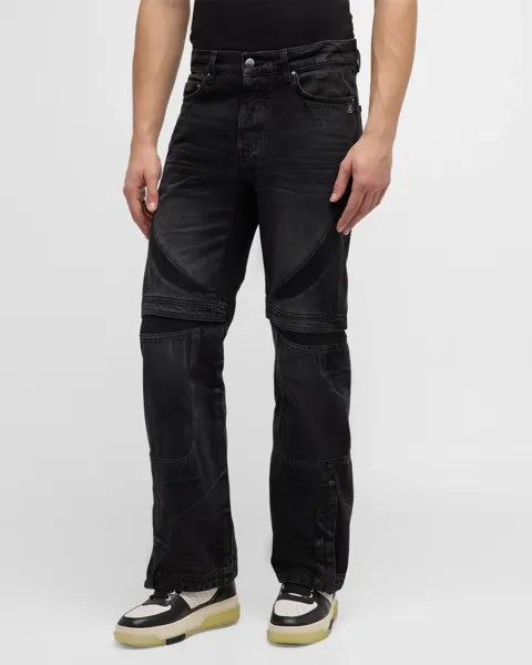 Мужские джинсы с потертостями и сетчатыми вставками Amiri, цвет Faded Black