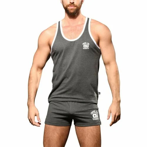 Майка Andrew Christian Phys. Ed. Varsity Tank - Charcoal, размер XL, серый