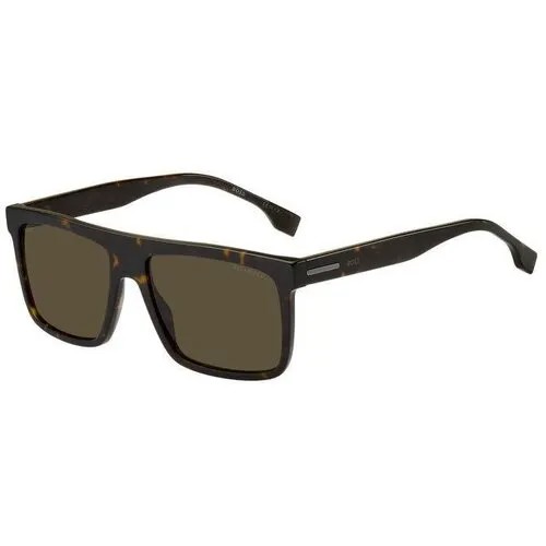 Солнцезащитные очки BOSS, квадратные, оправа: пластик, с защитой от УФ, поляризационные, для мужчин, черепаховый