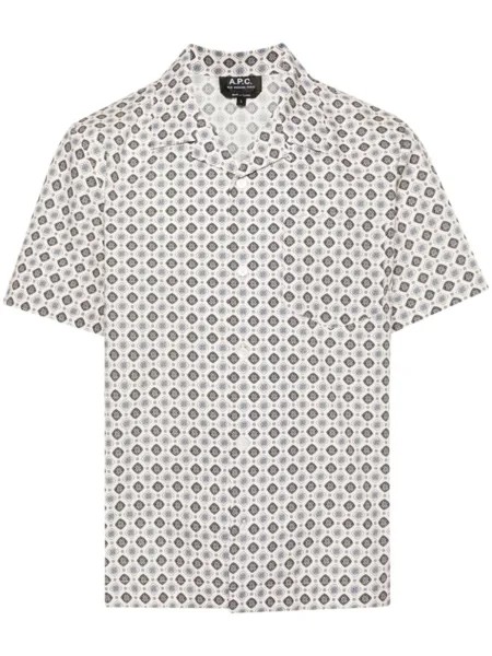 A.P.C. рубашка Lloyd с геометричным принтом, нейтральный цвет