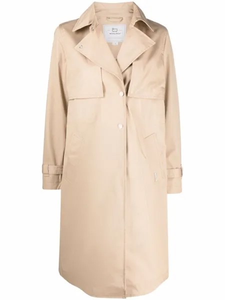 Woolrich тренч на пуговицах, нейтральный цвет