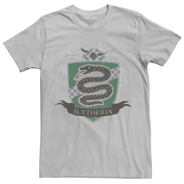 Мужская футболка с щитком для квиддича «Гарри Поттер Слизерин» Licensed Character, серебристый