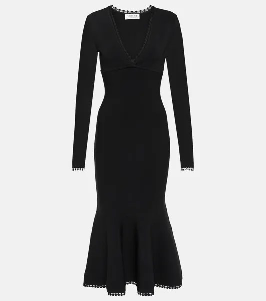 Расклешенное платье миди Victoria Beckham, черный
