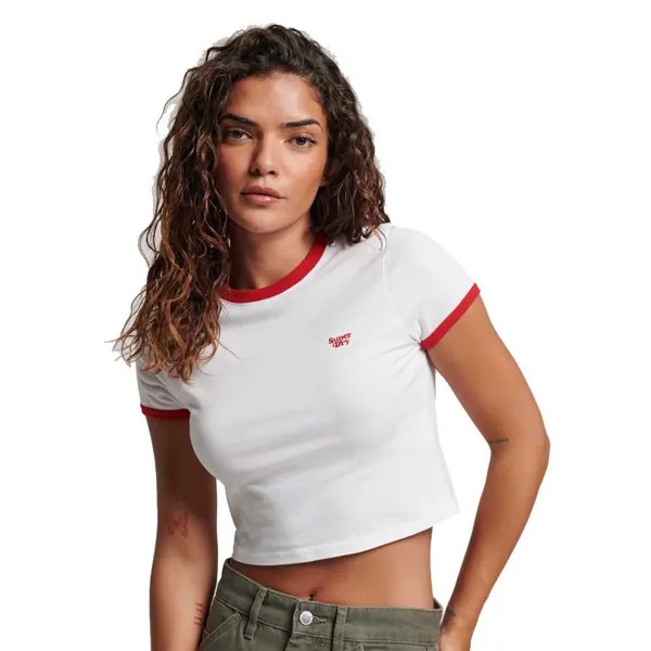 Футболка Superdry Vintage Ringer Crop, белый