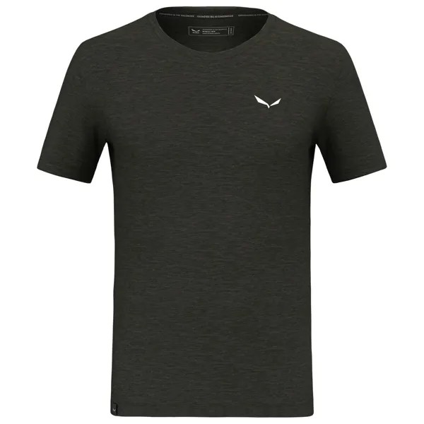 Рубашка из мериноса Salewa Eagle Minilogo Alpine Merino T Shirt, цвет Dark Olive