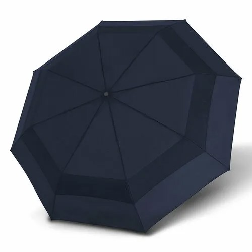 Зонт Knirps, автомат, 3 сложения, купол 126 см., 8 спиц, система «антиветер», чехол в комплекте, для мужчин, синий