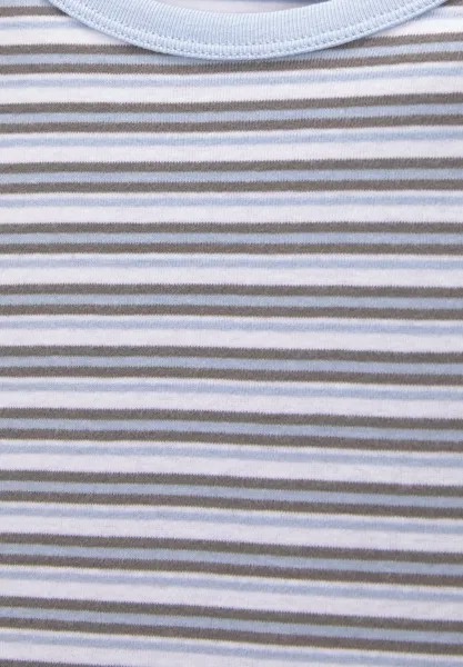 Футболка с принтом STRIPED SHORT SLEEVE PULL&BEAR, цвет Light Blue