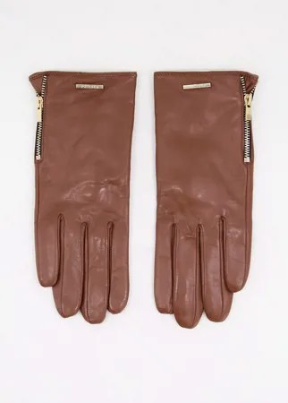 Светло-коричневые кожаные перчатки ALDO Rhelian-Коричневый цвет