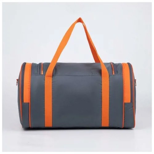 Сумка спортивная сумка Mikimarket, плечевой ремень, серый, оранжевый