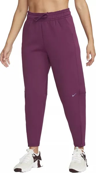 Женские тренировочные брюки Nike Dri-FIT Prima с высокой талией 7/8, бордовый