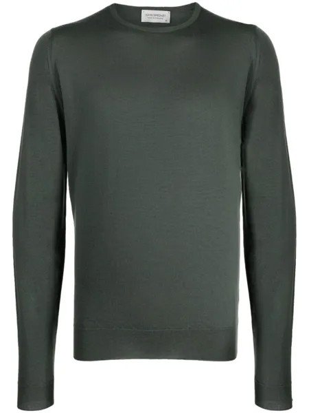 John Smedley толстовка Lundy с круглым вырезом, зеленый