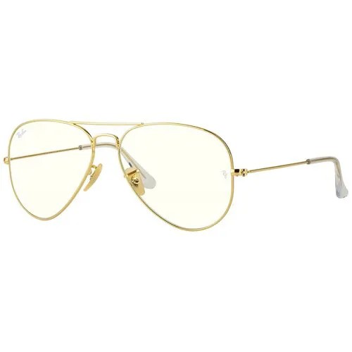 Солнцезащитные очки Ray-Ban, авиаторы, оправа: металл, фотохромные, с защитой от УФ, устойчивые к появлению царапин, золотой