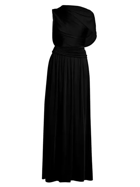 Платье макси с драпировкой Delphi Altuzarra, черный