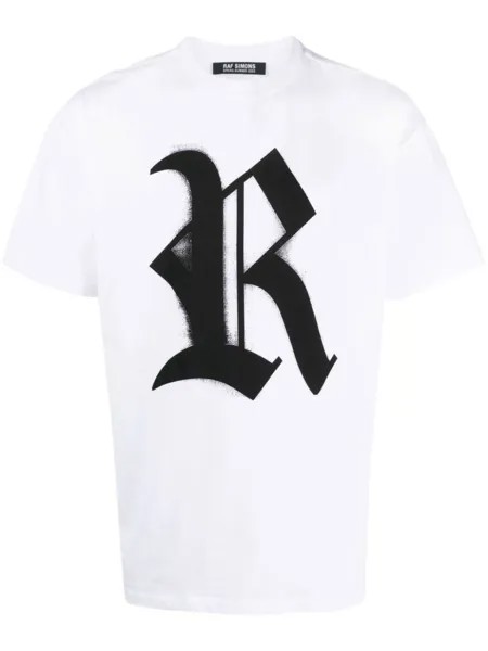 Raf Simons футболка с логотипом, белый