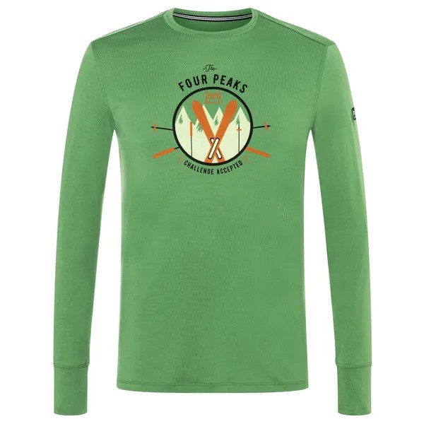 Лонгслив Super Natural Four Peaks L/S, цвет Willow Brough/Various