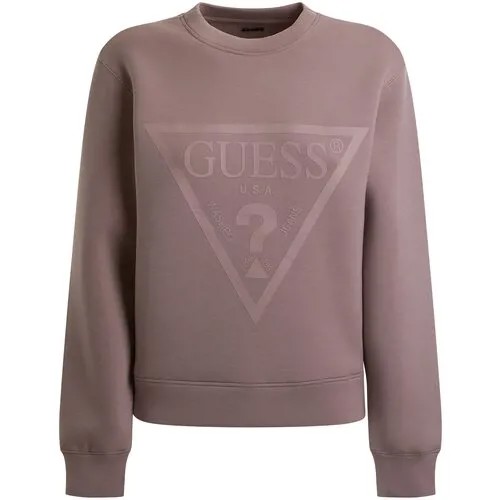 Свитшот GUESS, силуэт свободный, средней длины, размер 44/S, черный