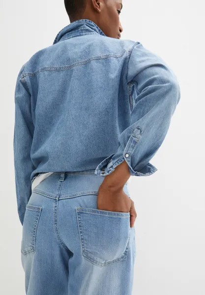 Джинсы Tapered Fit Barrel bonprix, синий