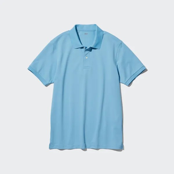 Рубашка-поло Uniqlo из сухого пике, синий