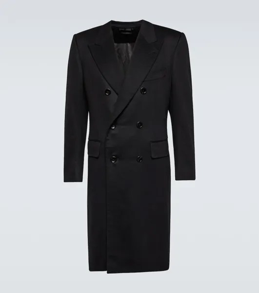 Двубортное пальто из кашемира Tom Ford, черный