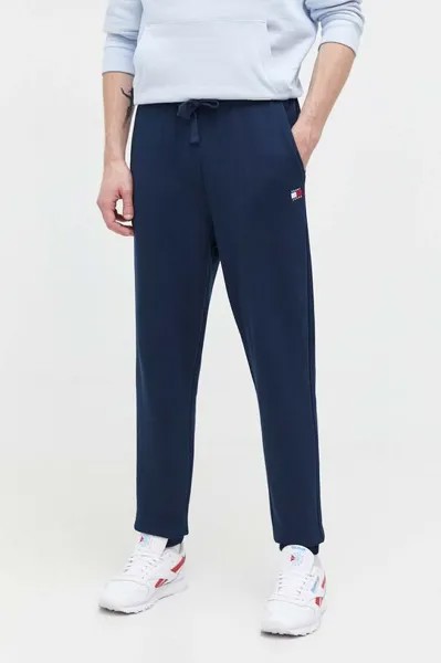 Хлопковые спортивные штаны Tommy Jeans, темно-синий