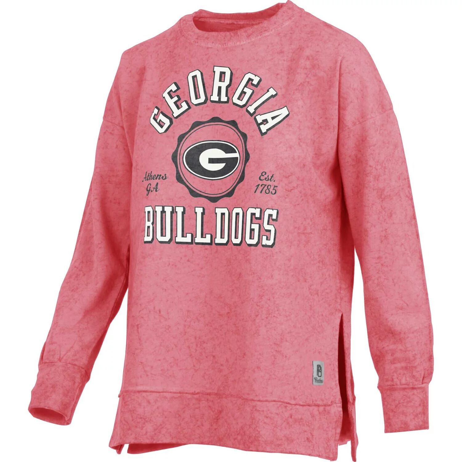 Женский пуловер для прессы Red Georgia Bulldogs, свитшот с выстиранным солнцем епископом