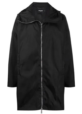 Dsquared2 пальто на молнии с капюшоном и логотипом