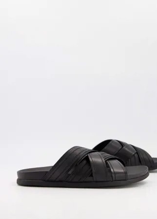 Черные кожаные сандалии с перекрещенными ремешками Aldo Afadode-Черный цвет