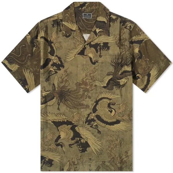 Отпускная рубашка Maharishi Peace Cranes, оливковый