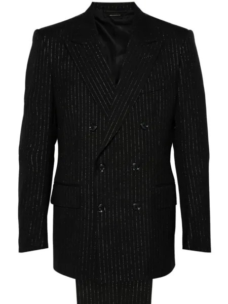 TOM FORD костюм с эффектом металлик, черный