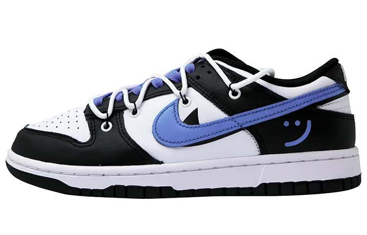 Кроссовки Nike Dunk Skateboarding Shoes Unisex Low-top Black/white/blue, черный/белый