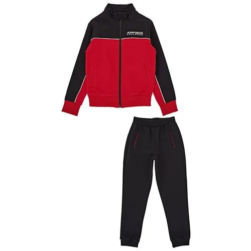 Костюм Mini Maxi для мальчиков, олимпийка и брюки, размер 128, черный, красный