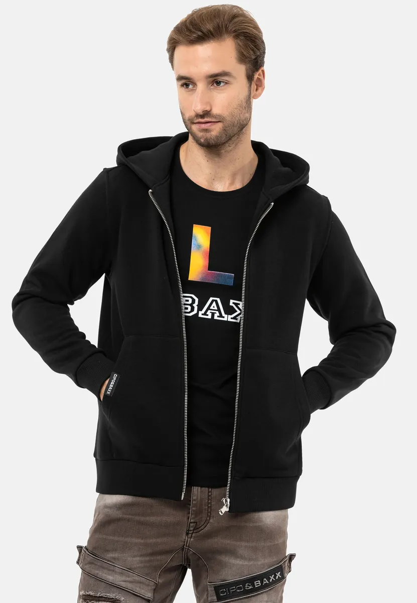 Толстовка Cipo & Baxx с удобным капюшоном, черный