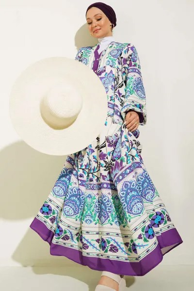 Платье-хиджаб с оригинальным рисунком – Сиреневый Bigdart, разноцветный