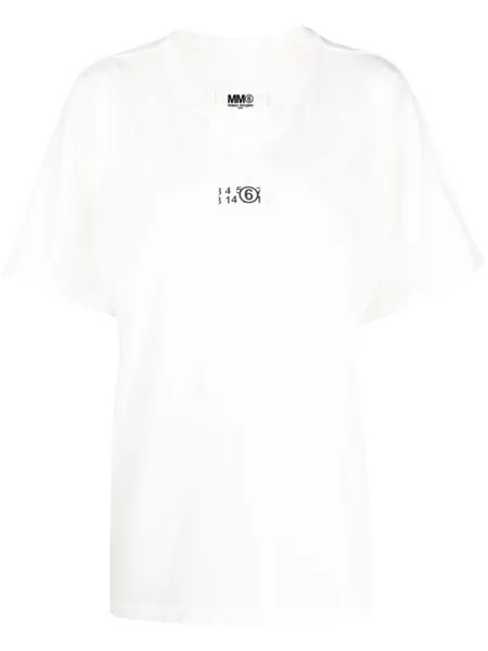 MM6 Maison Margiela футболка Zoom с принтом, белый