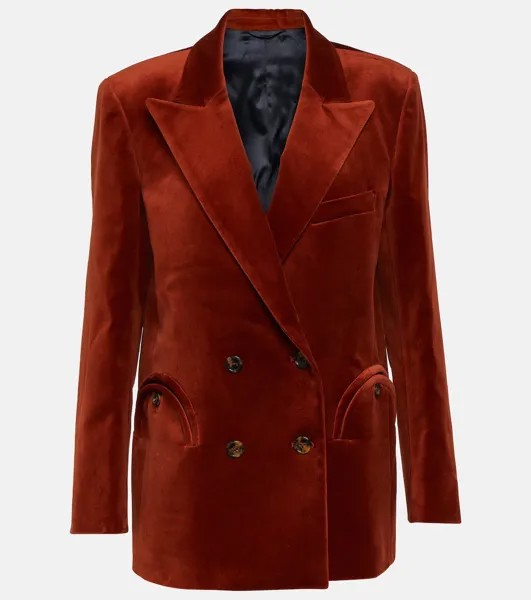 Двубортный бархатный пиджак jealousy Blazé Milano, коричневый