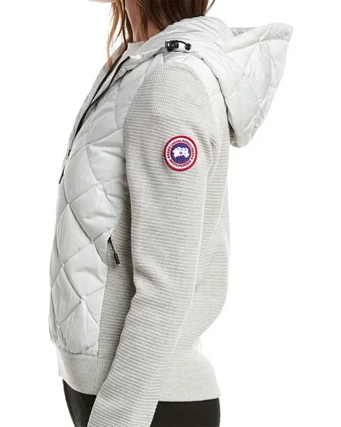 Стеганое вязаное шерстяное худи Canada Goose Hybridge, серый