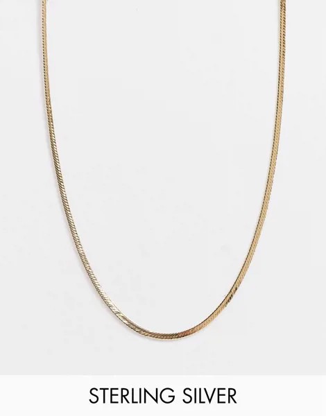 Позолоченное ожерелье-цепочка из стерлингового серебра Astrid & Miyu-Золотой