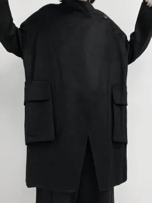 Новый продукт на Новинка, большой карман сплит-стиль, длинное пальто для девочек плащ